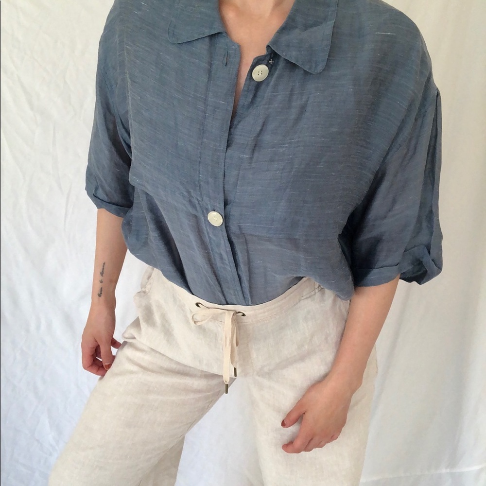 Vintage Silk Button Down Blouse